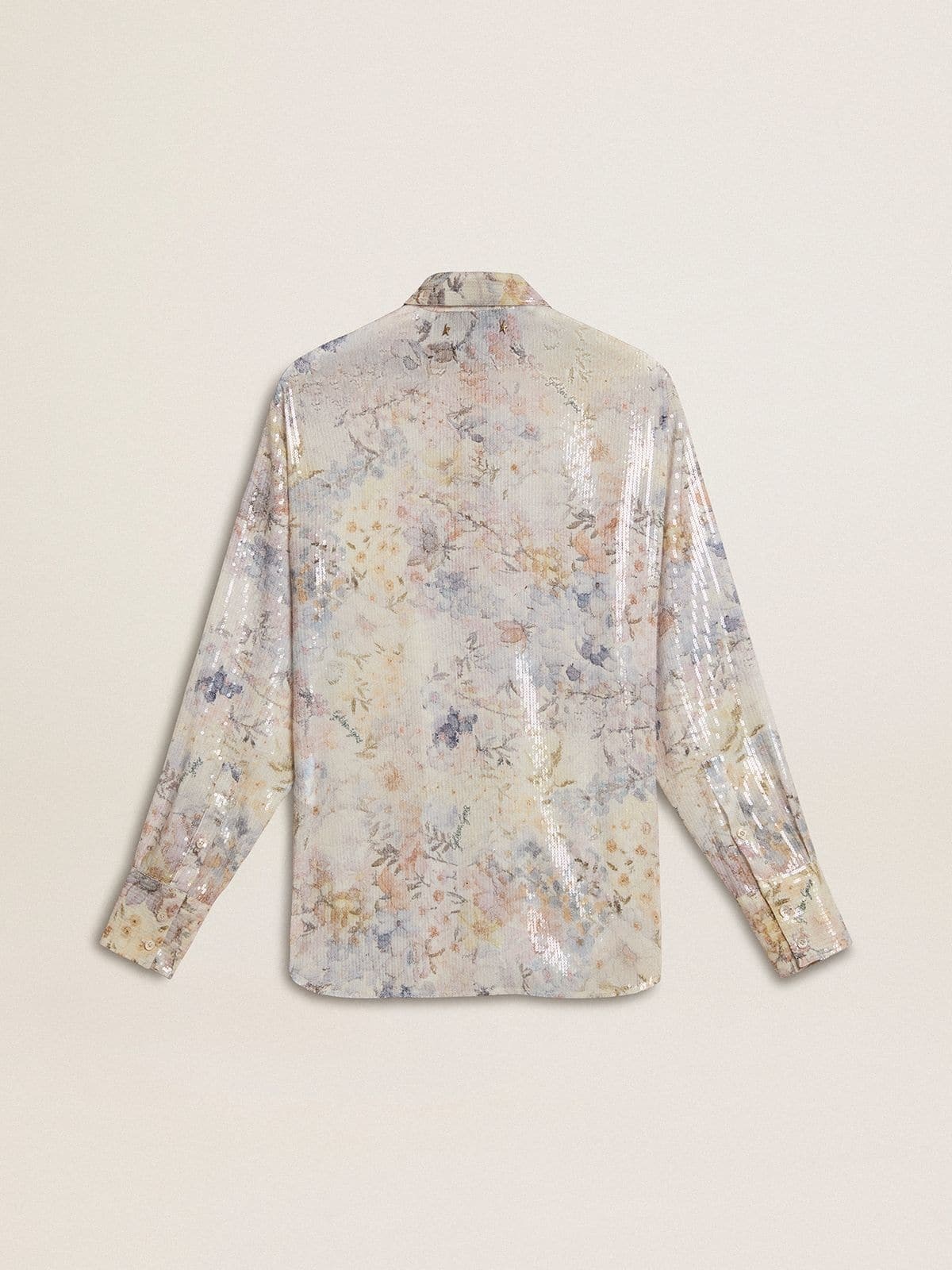 Women's shirt with multicolor floral sequin print - 7