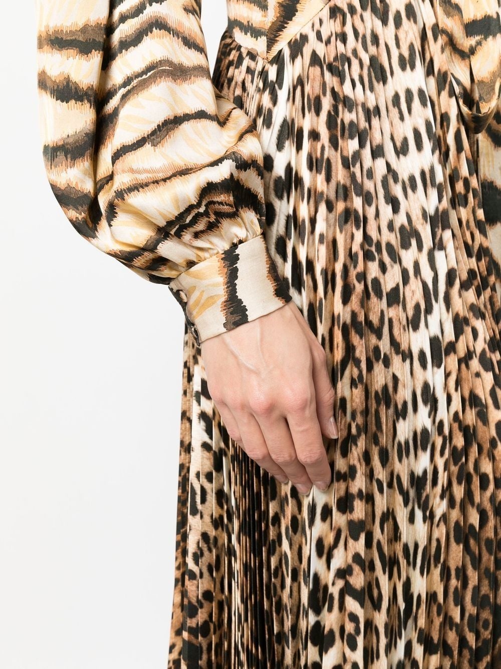 animal-print knot-font midi dress - 5