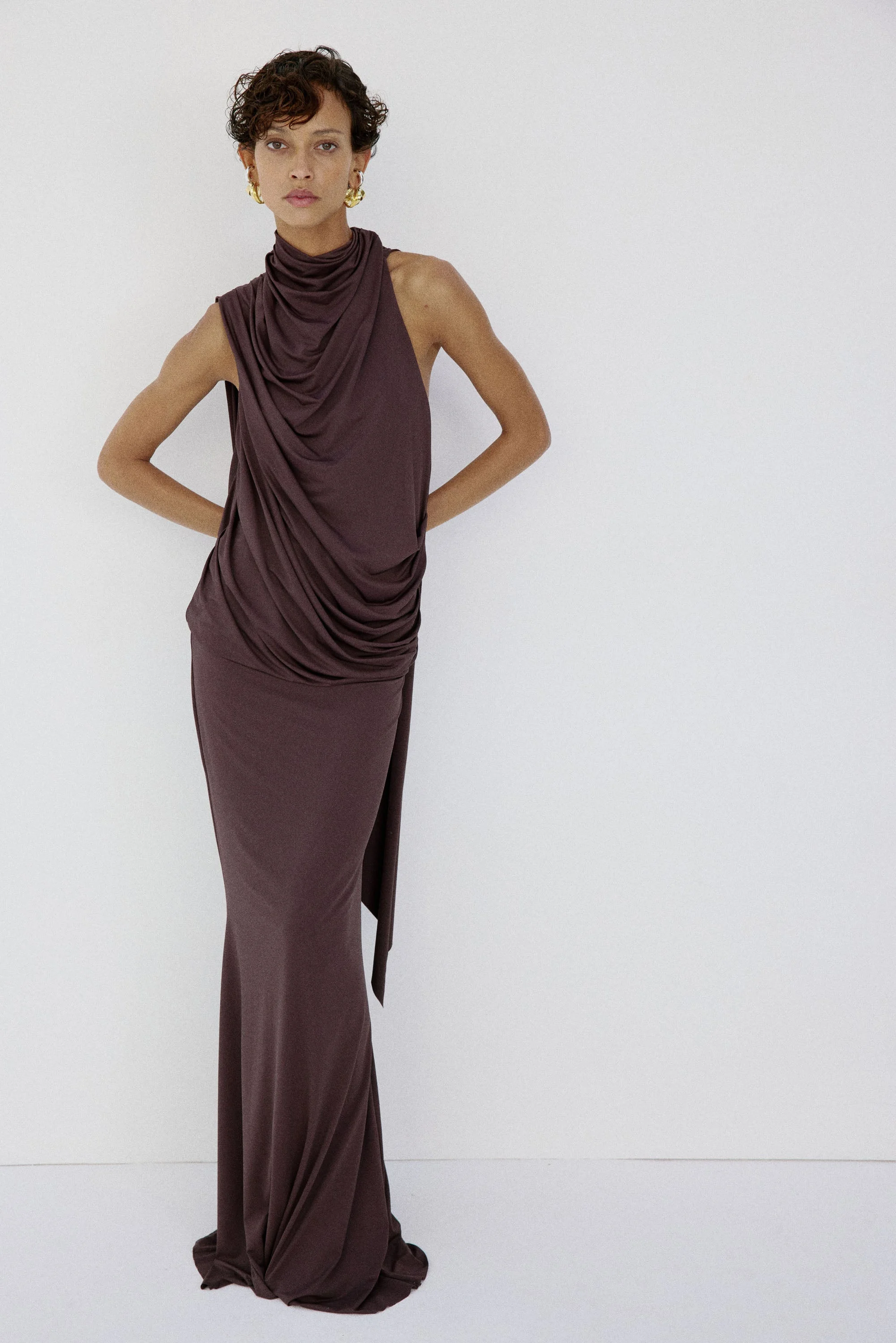LURNA MAXI DRESS IN UMBER BROWN - 1