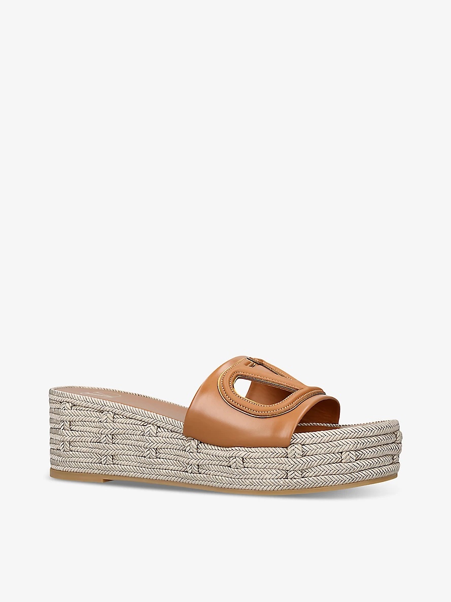 VLOGO cut-out leather platform sandals - 3