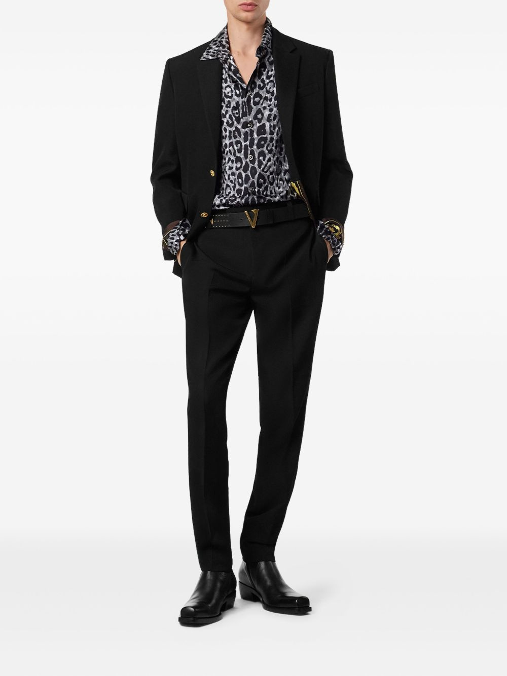 leopard-print silk shirt - 2