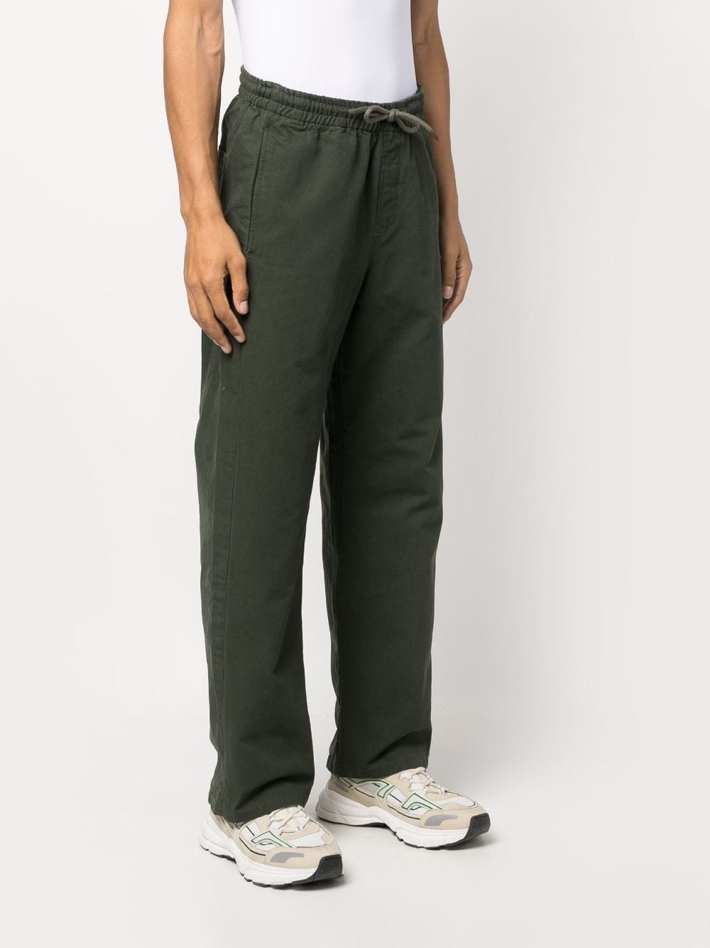 drawstring cotton track pants - 3
