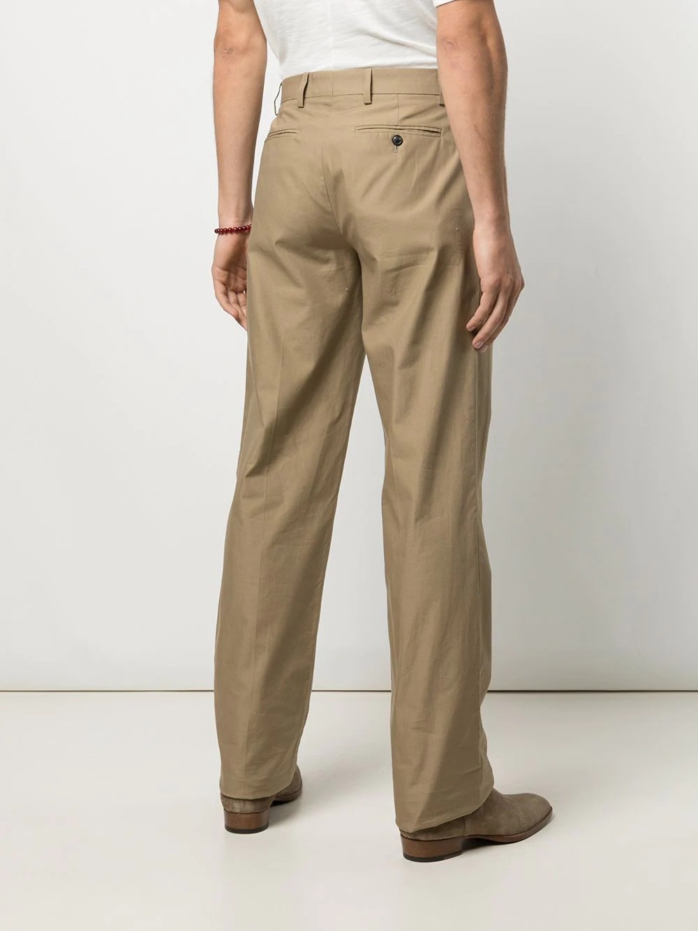 box-pleat straight-leg trousers - 4