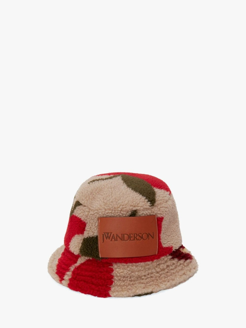 FLEECE BUCKET HAT WITH APPLE MOTIF 1