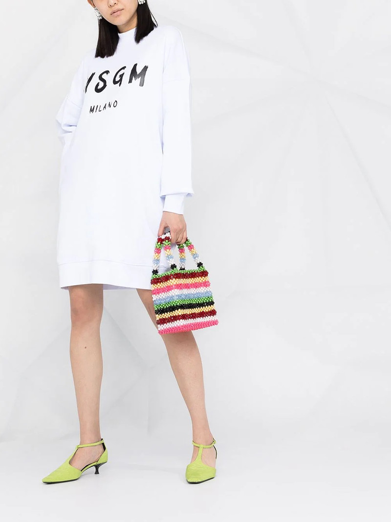 MSGM logo-print sweatshirt dress outlook