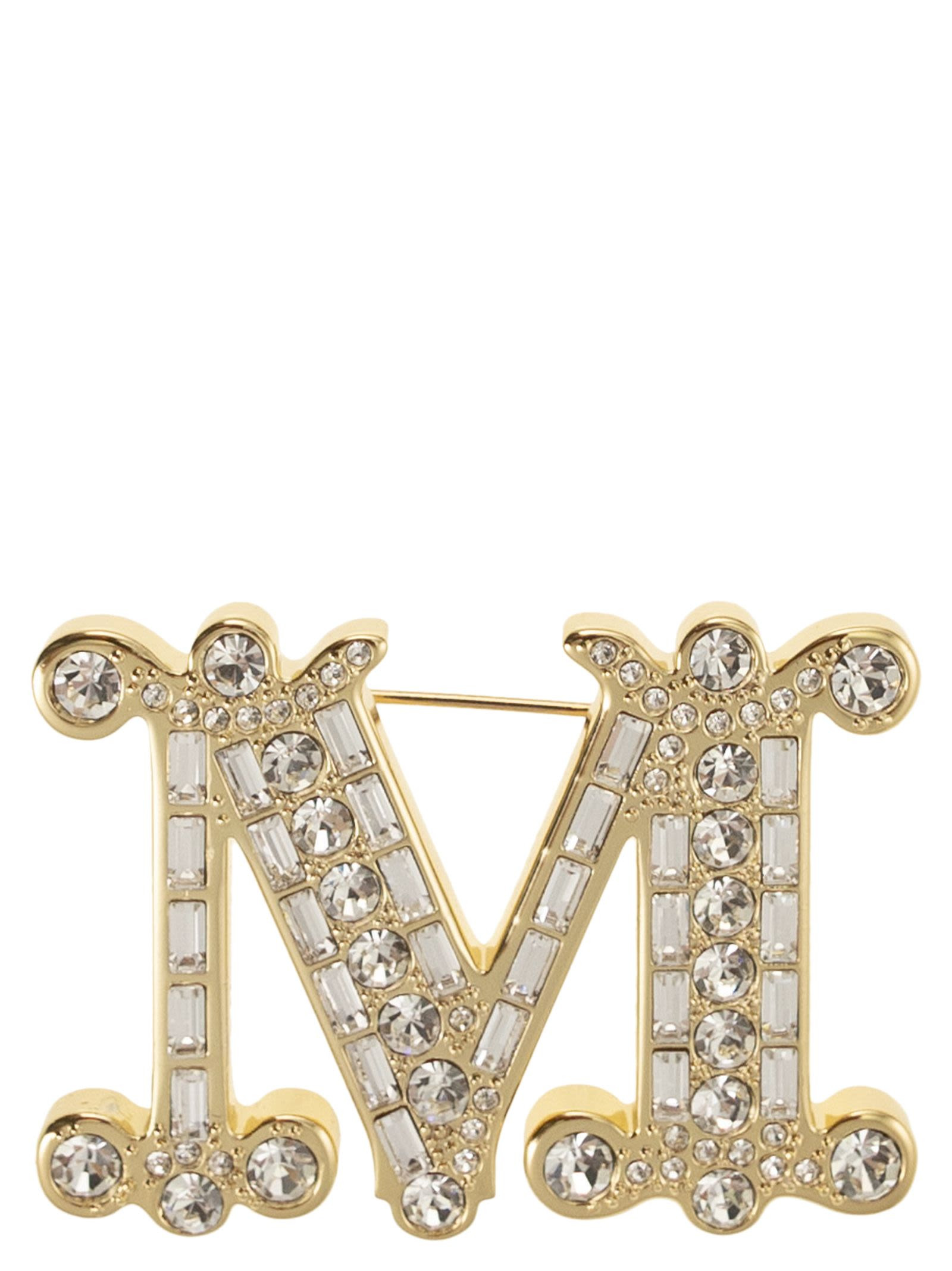 Maxmara Women Bath2 - Monogram Brooch With Crystals - 1
