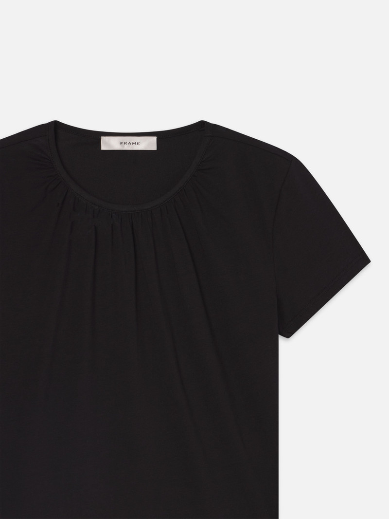 FRAME The Gathered Tee in Black outlook