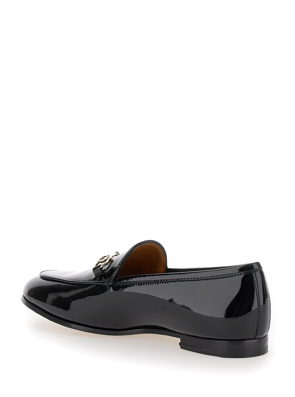 Gucci Women 'Jordan' Black Loafers With Horsebit Detail In Patent Leather Woman - 3