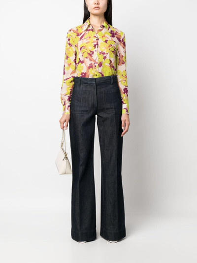 PINKO floral-print button-up shirt outlook