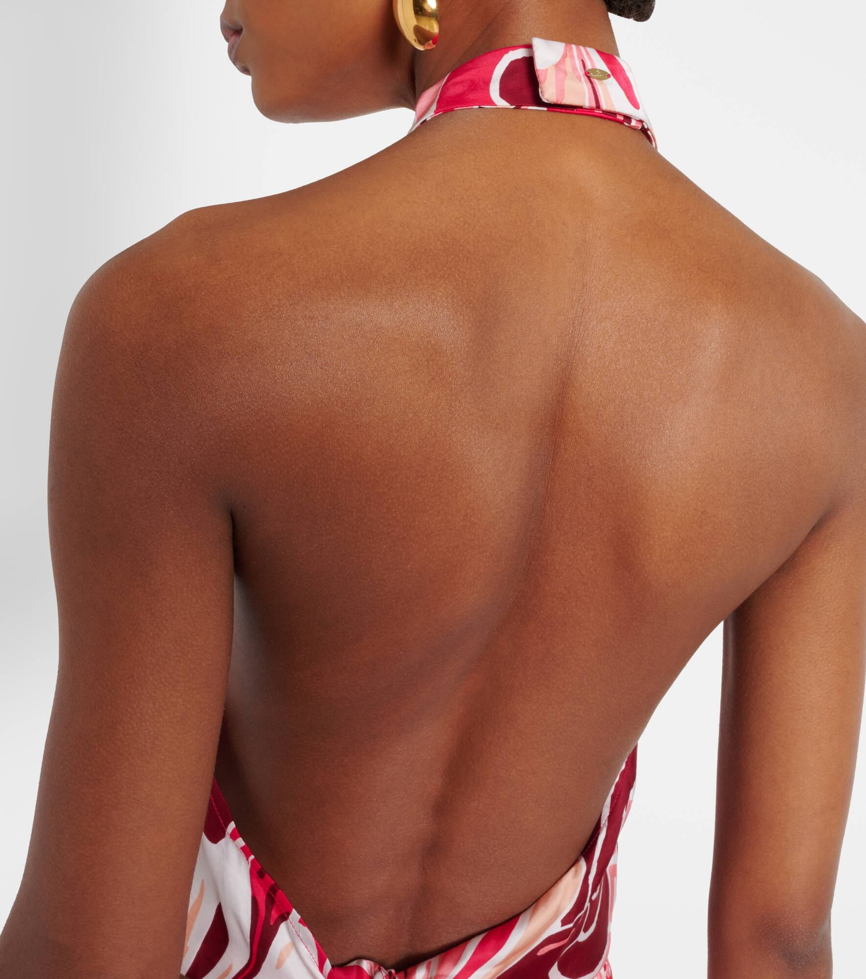 Clea printed halterneck satin top - 5