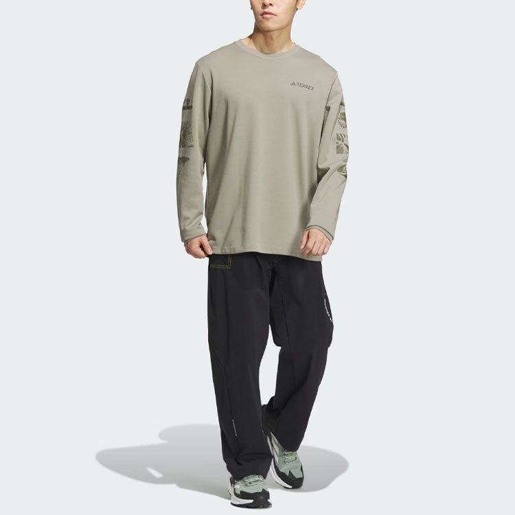 adidas x National Geographic Aeroready Graphic Long Sleeve Tee 'Silver Pebble' IS9509 - 5