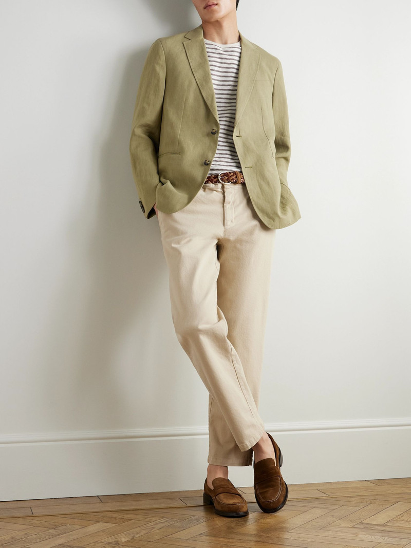 ORLEBAR BROWN Garret Unstructured Linen Suit Jacket Green outlook