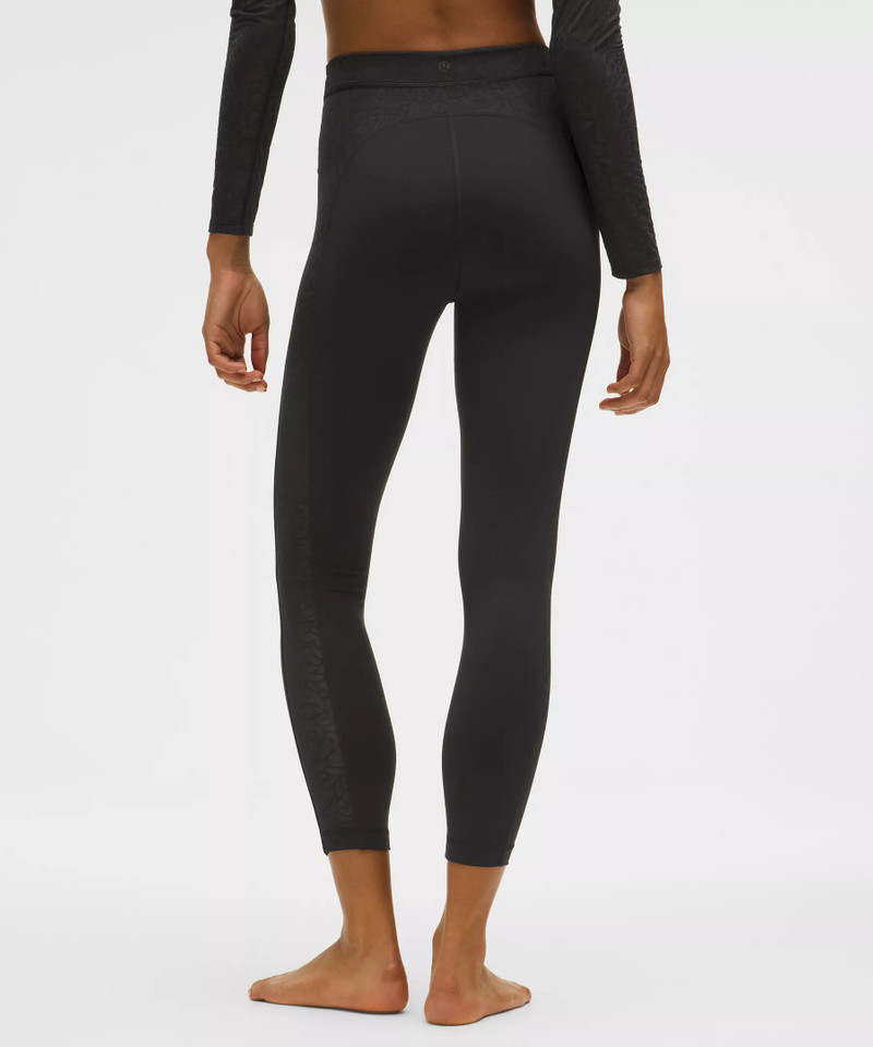 Paisley Sheer Lace Jacquard Panelled High-Rise Tight 25" 3
