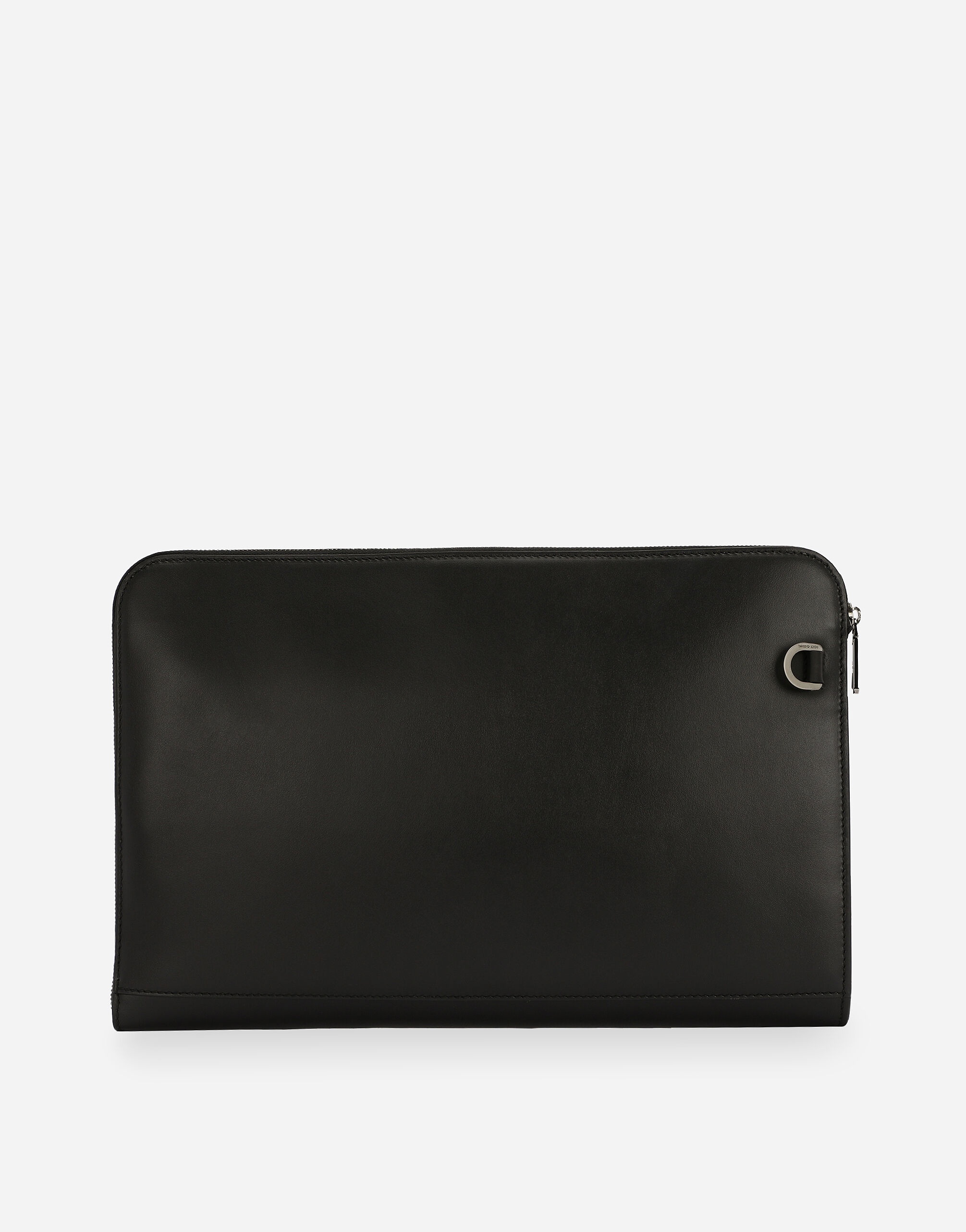 Large calfskin pouch with raised logo - 4