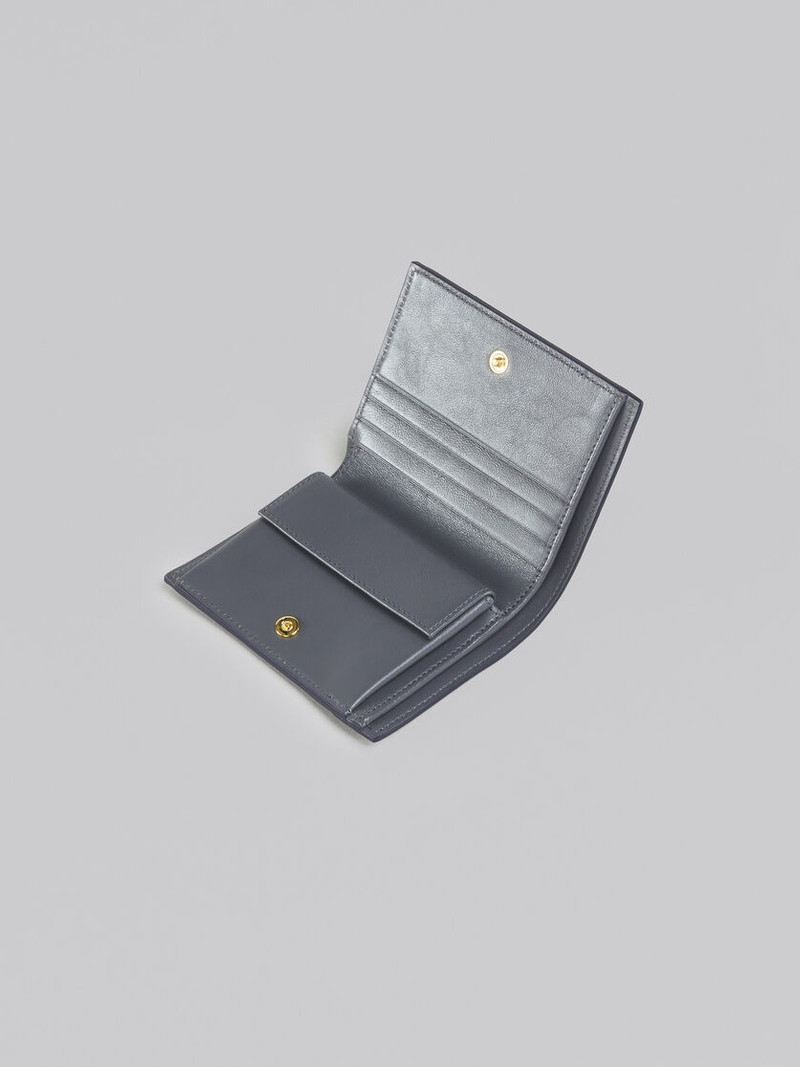 Marni GREY AND BLACK LEATHER BI-FOLD WALLET outlook