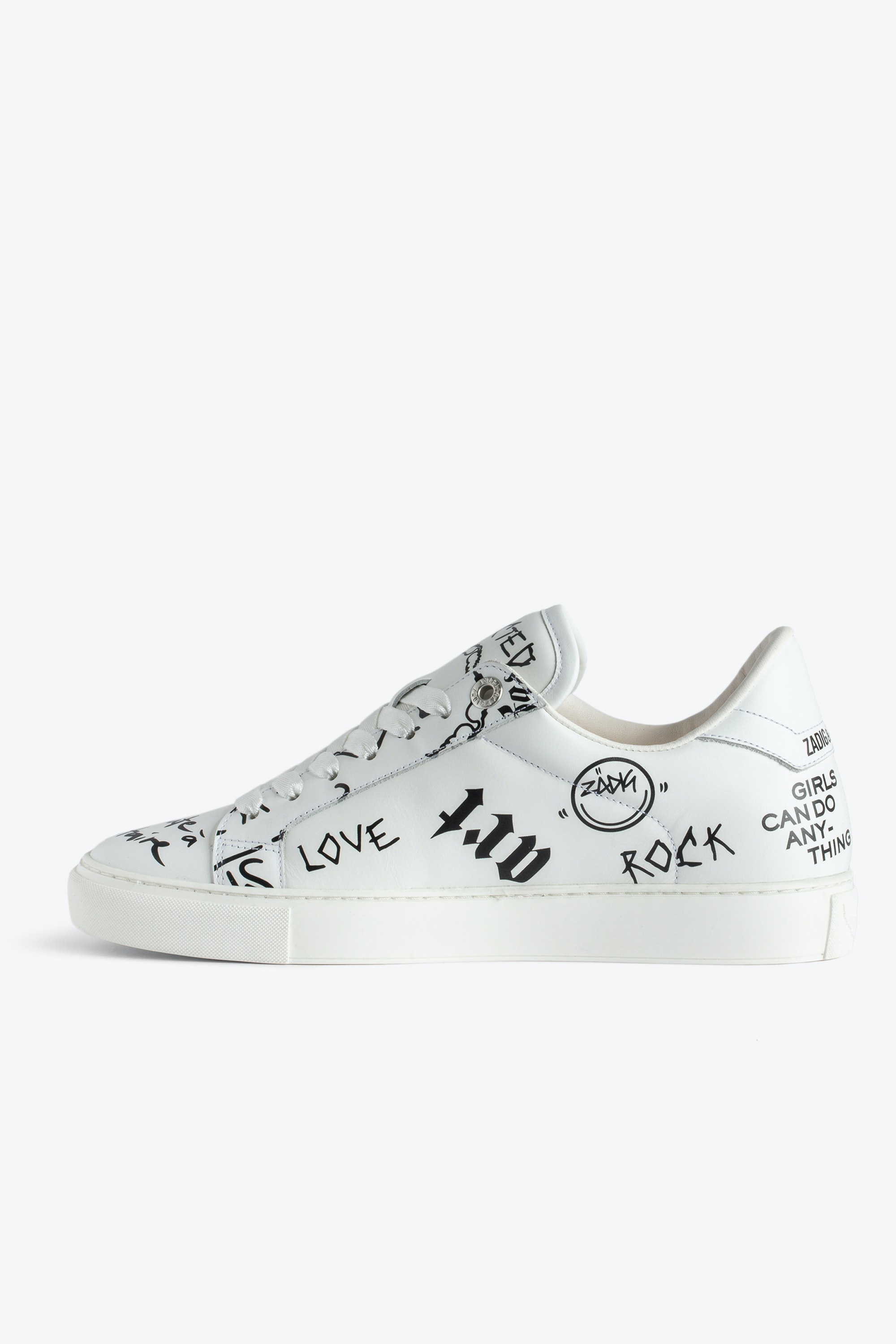 Zadig & Voltaire ZV1747 La Flash Low-Top Graffiti Sneakers 