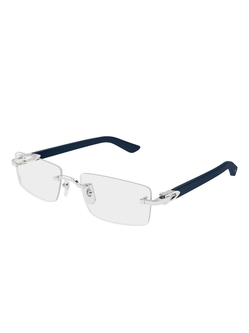 Cartier rectangle rimless glasses outlook