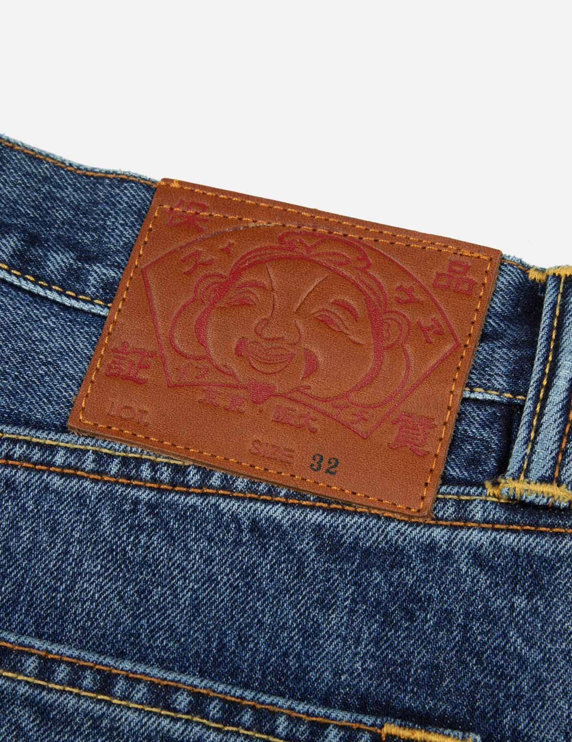 Seagull Appliqué Embroidery Baggy Fit Patchwork Jeans - 9