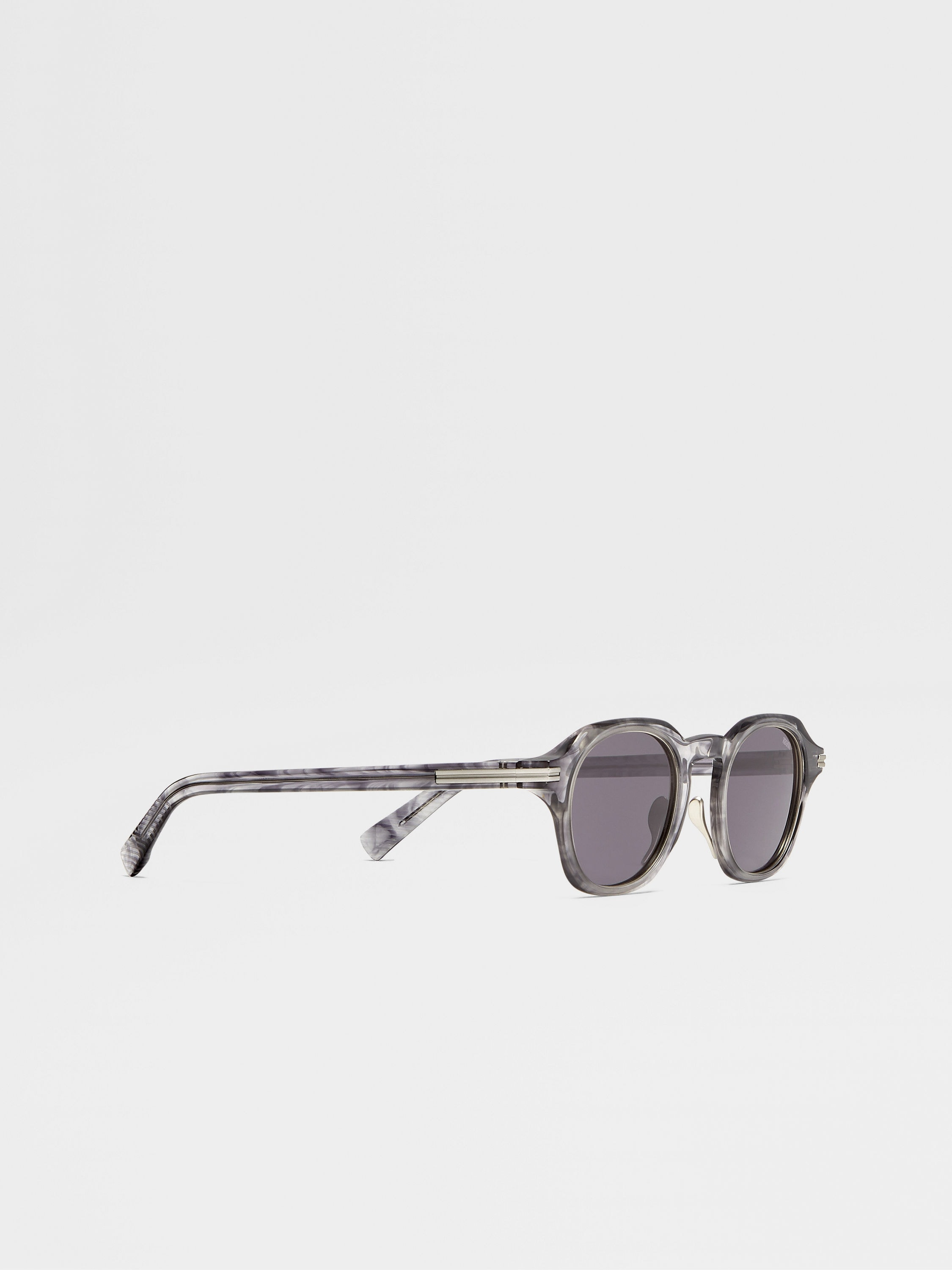 TRANSPARENT GREY ACETATE AND TITANIUM SUNGLASSES - 3
