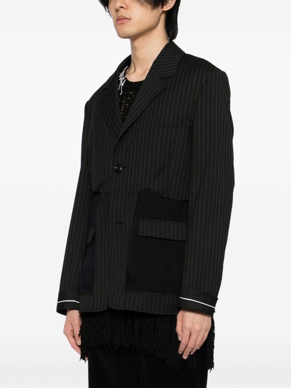 inside out stripe sheer jacket - 3