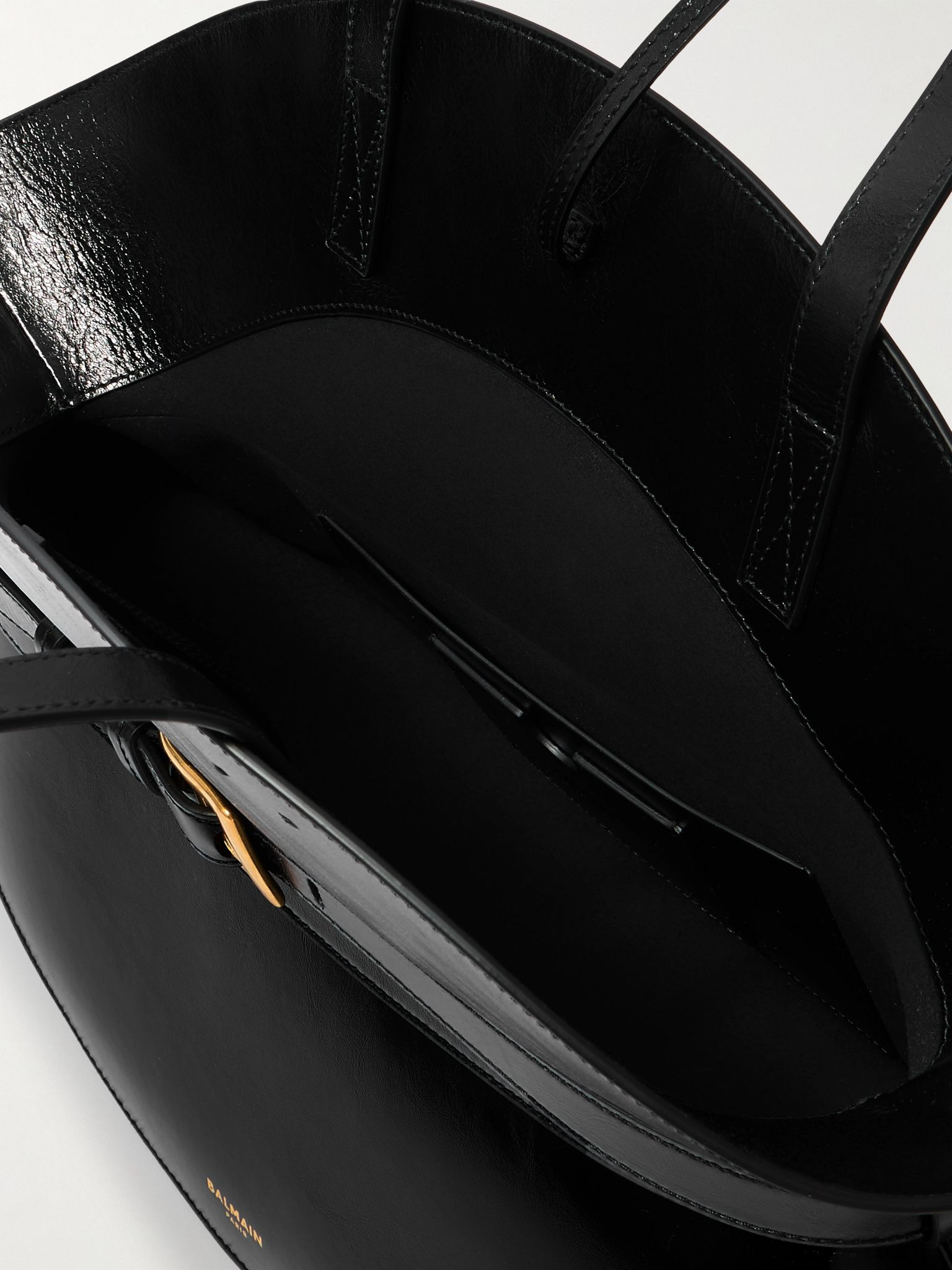 Shuffle medium buckled leather shoulder bag Black - 5