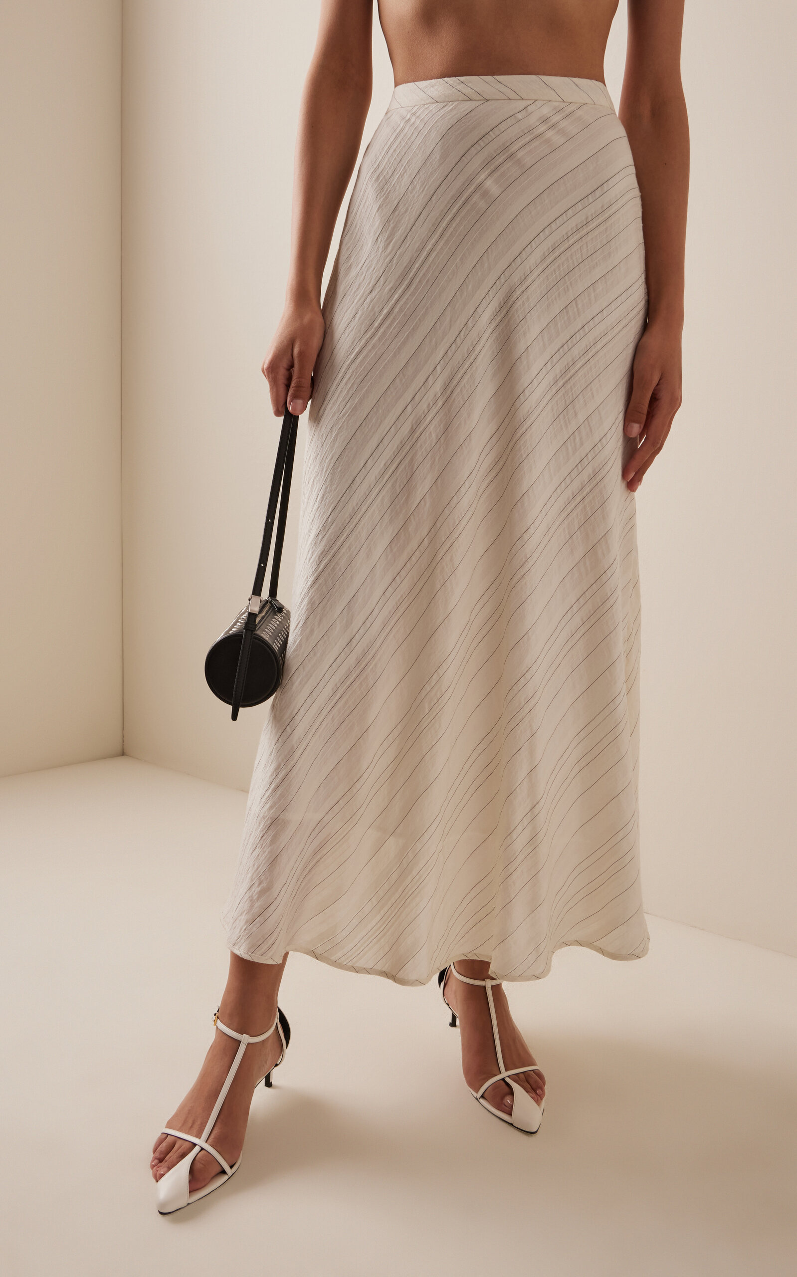Kaia Skirt in Woven Stripe Flou ivory - 3