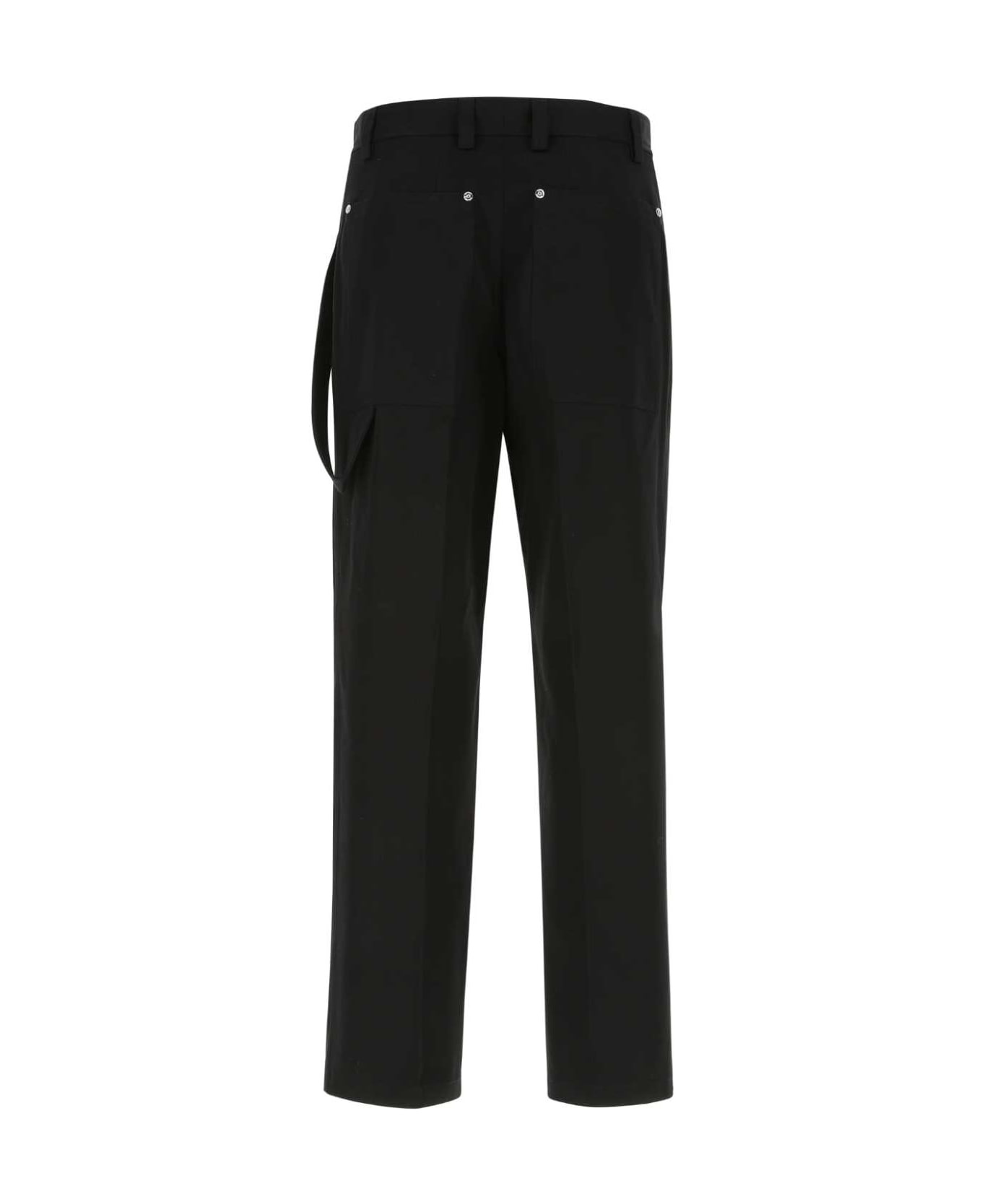Black Cotton Wide-leg Pant - 2