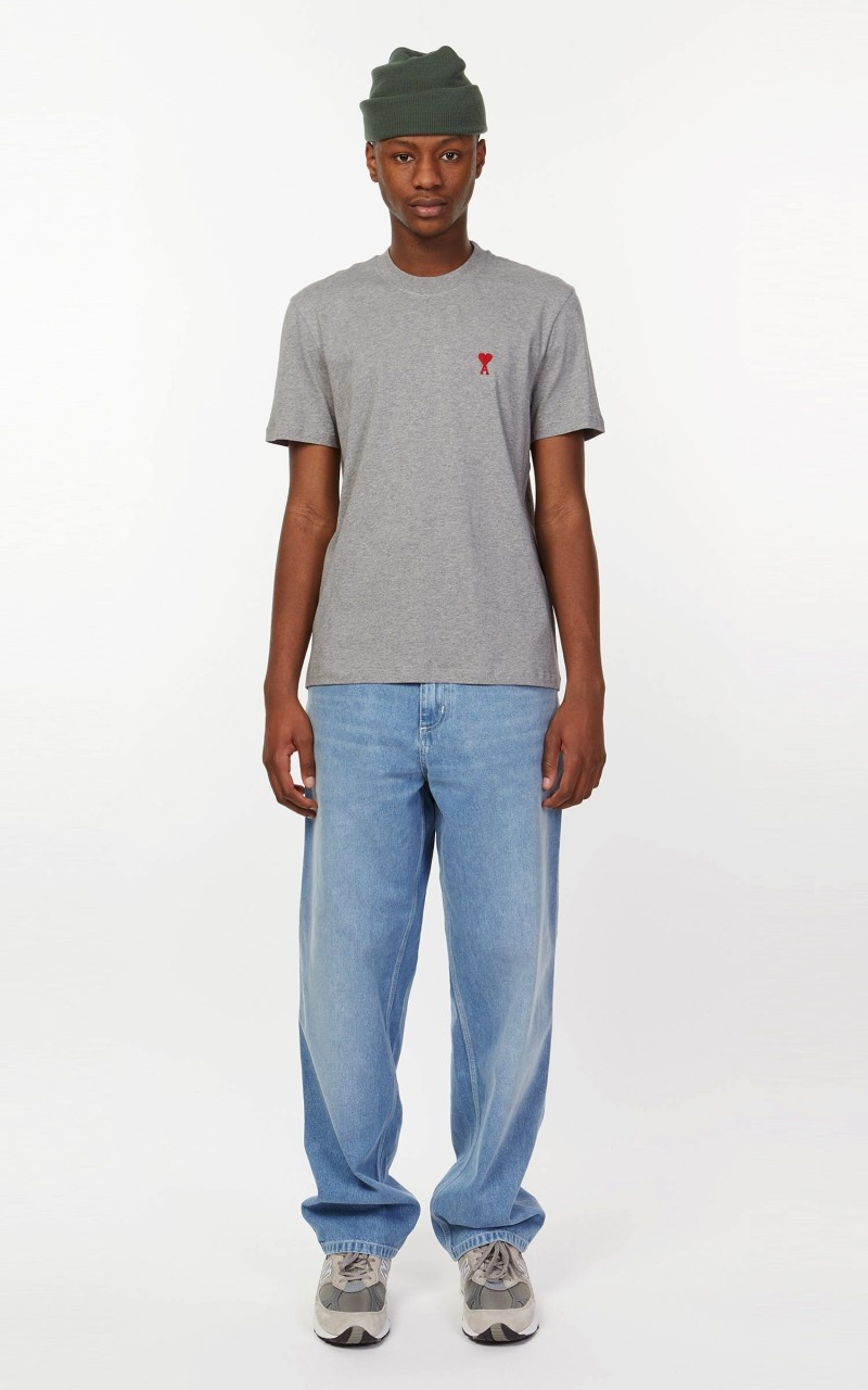 AMI Paris AMI DE COEUR T-SHIRT HEATHER GREY | cultizm