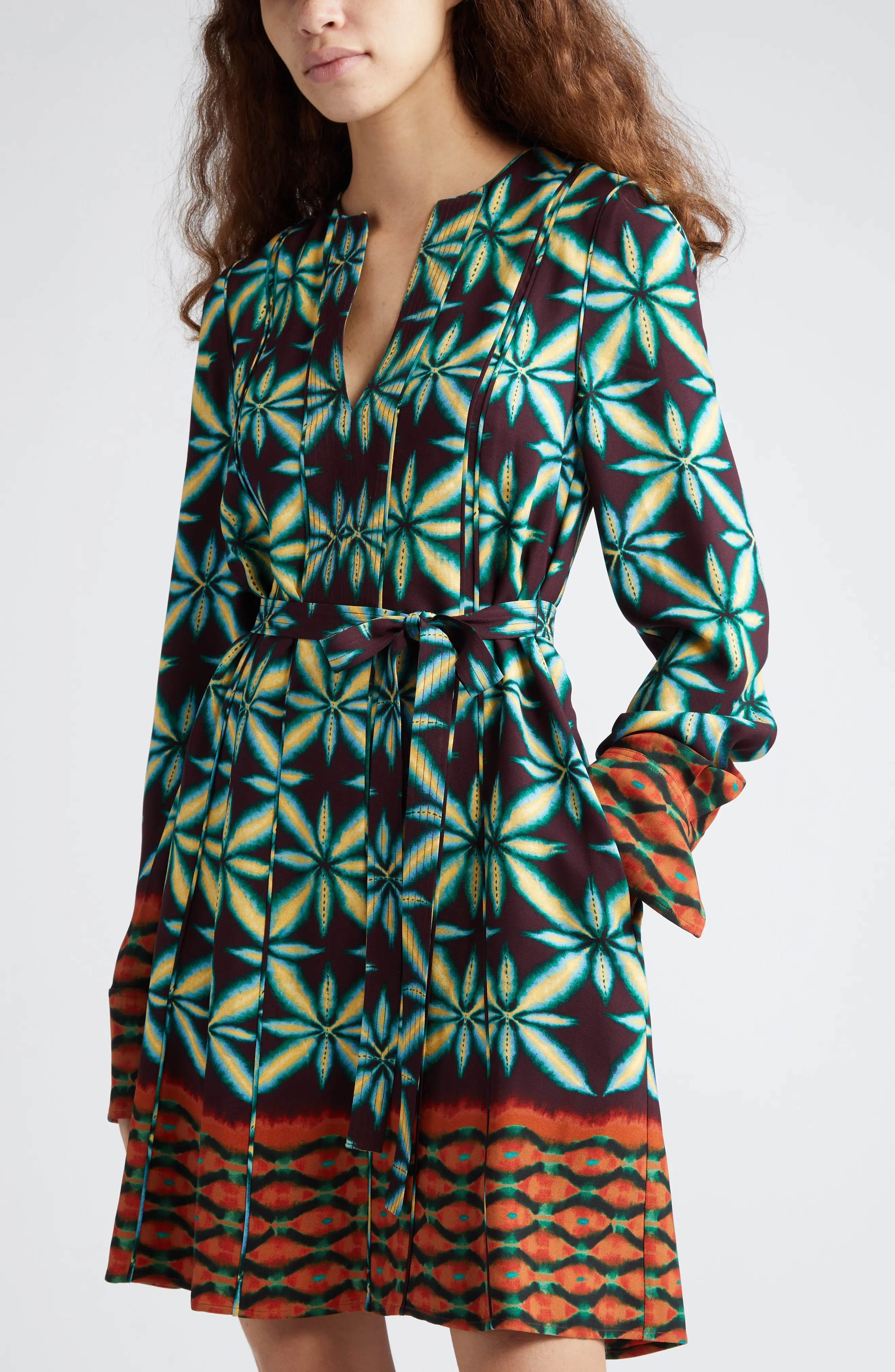 Daisy Mixed Print Long Sleeve Dress - 4