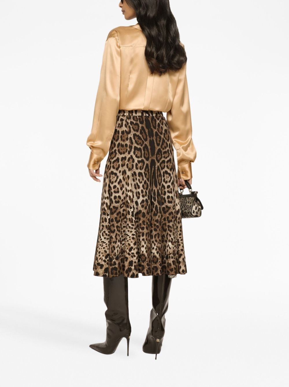 leopard-print high-waisted skirt - 4