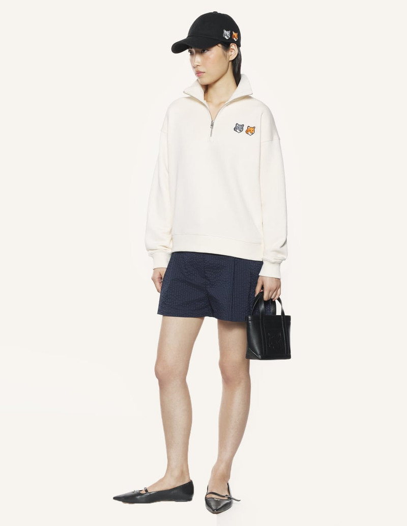 Maison Kitsuné DOUBLE FOX HEAD HALF ZIP COMFORT SWEATSHIRT outlook