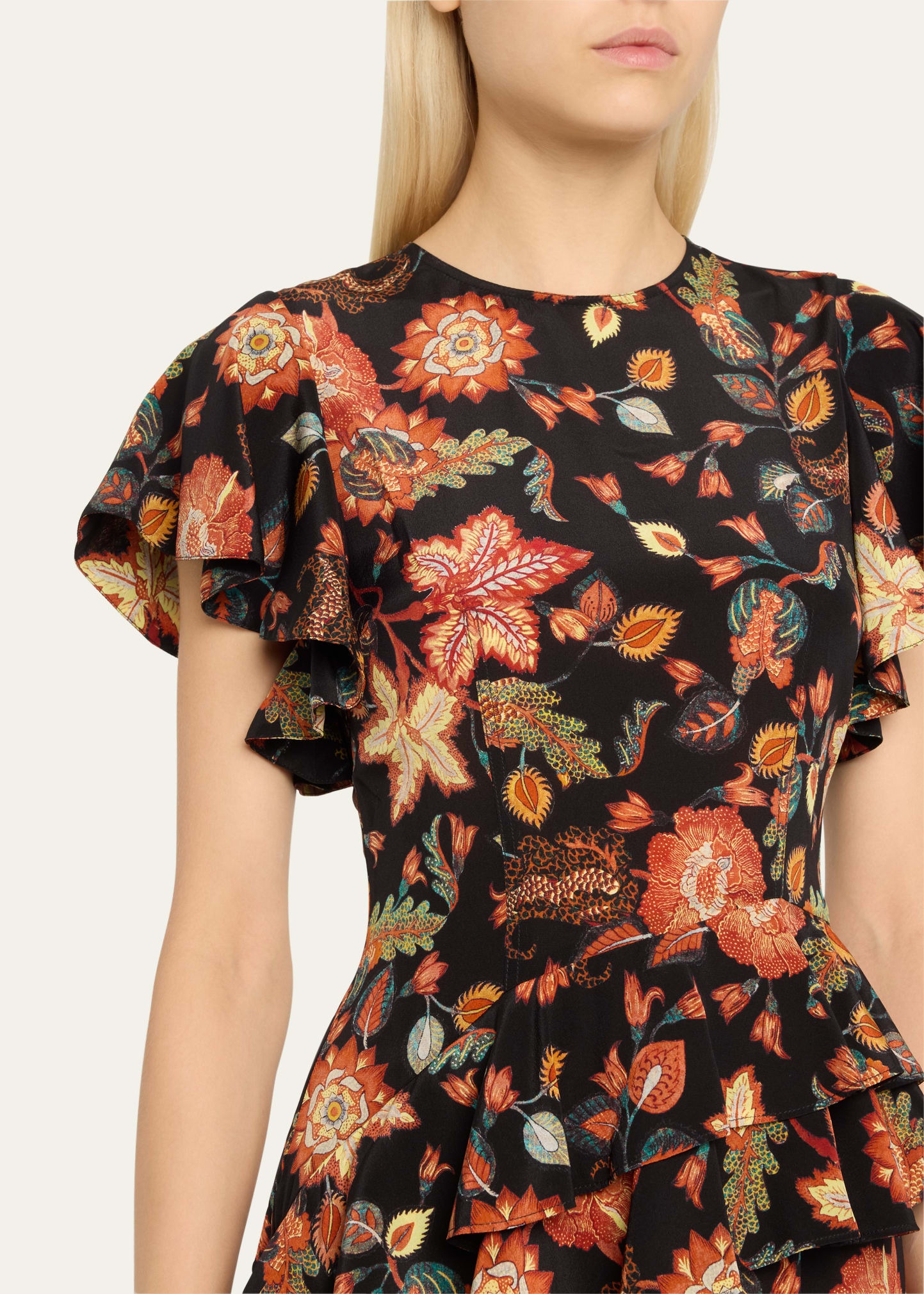 Amaia Floral-Print Ruffle Midi Dress - 5
