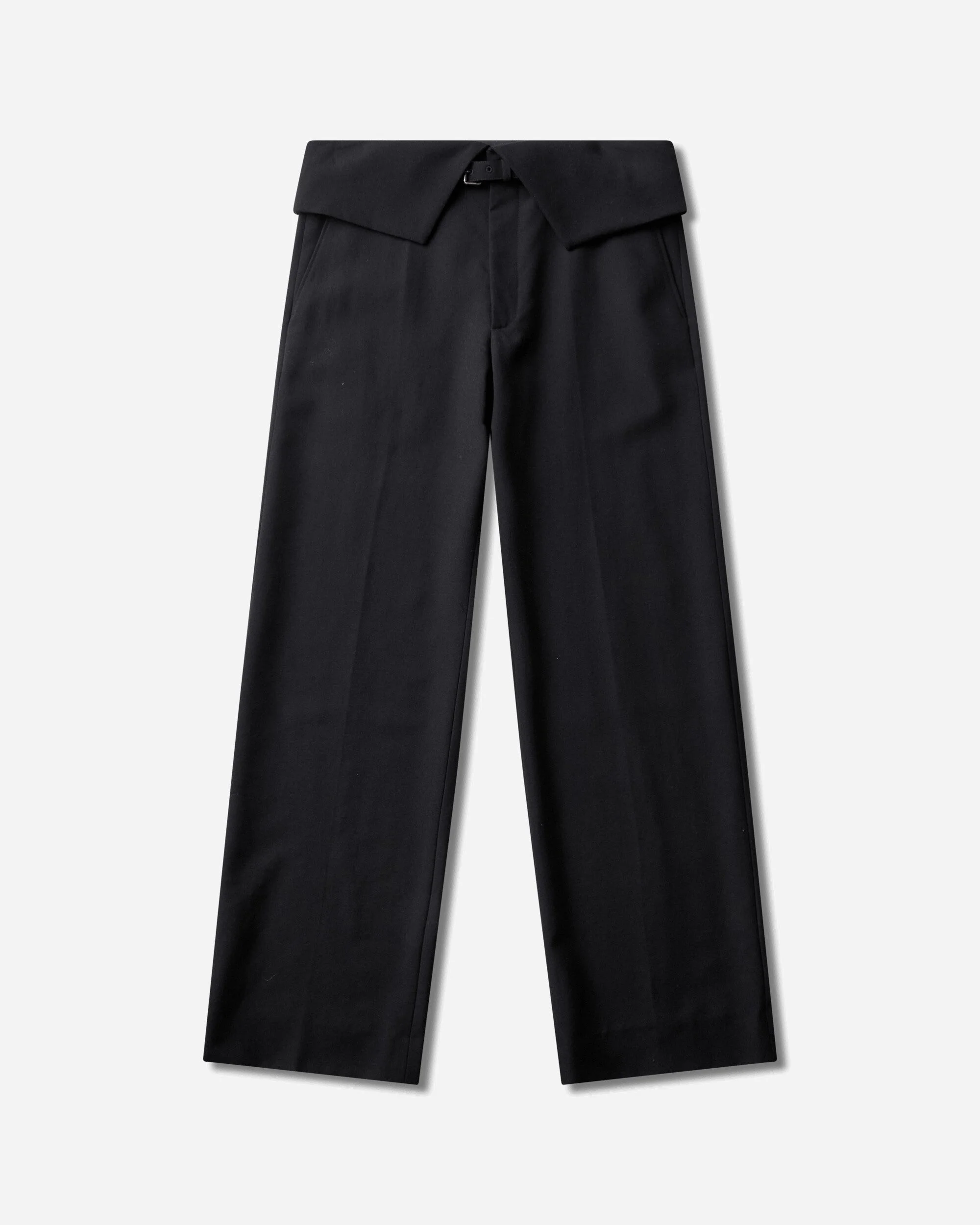 Men's Folded Wool Pants Black - 1