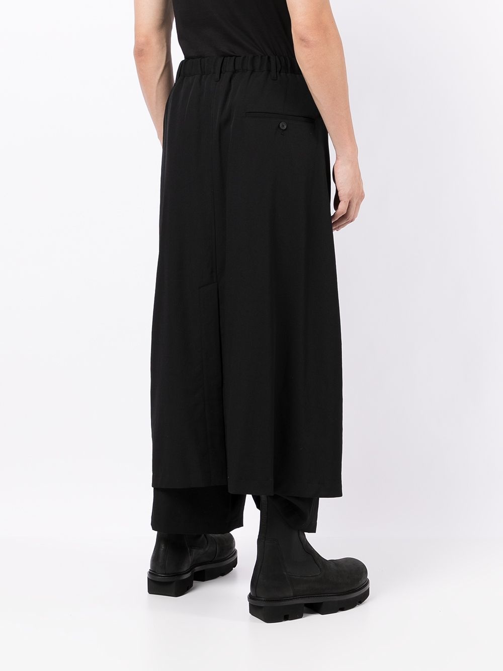 layered effect wool trousers - 4