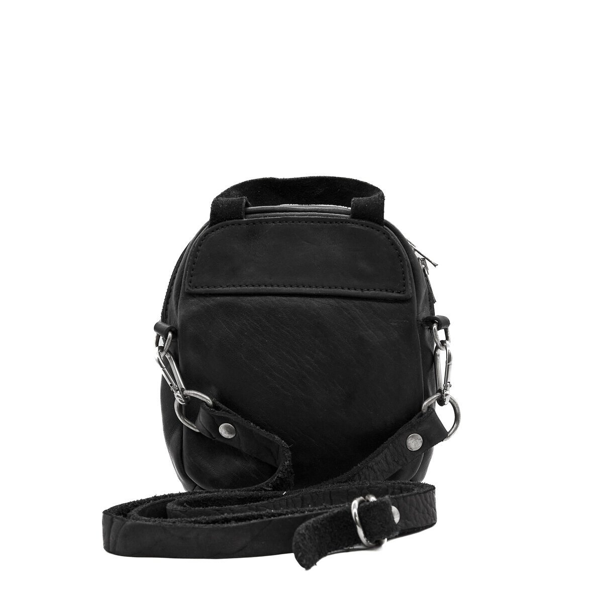 Guidi Leather Mini Backpack in Black REVERSIBLE