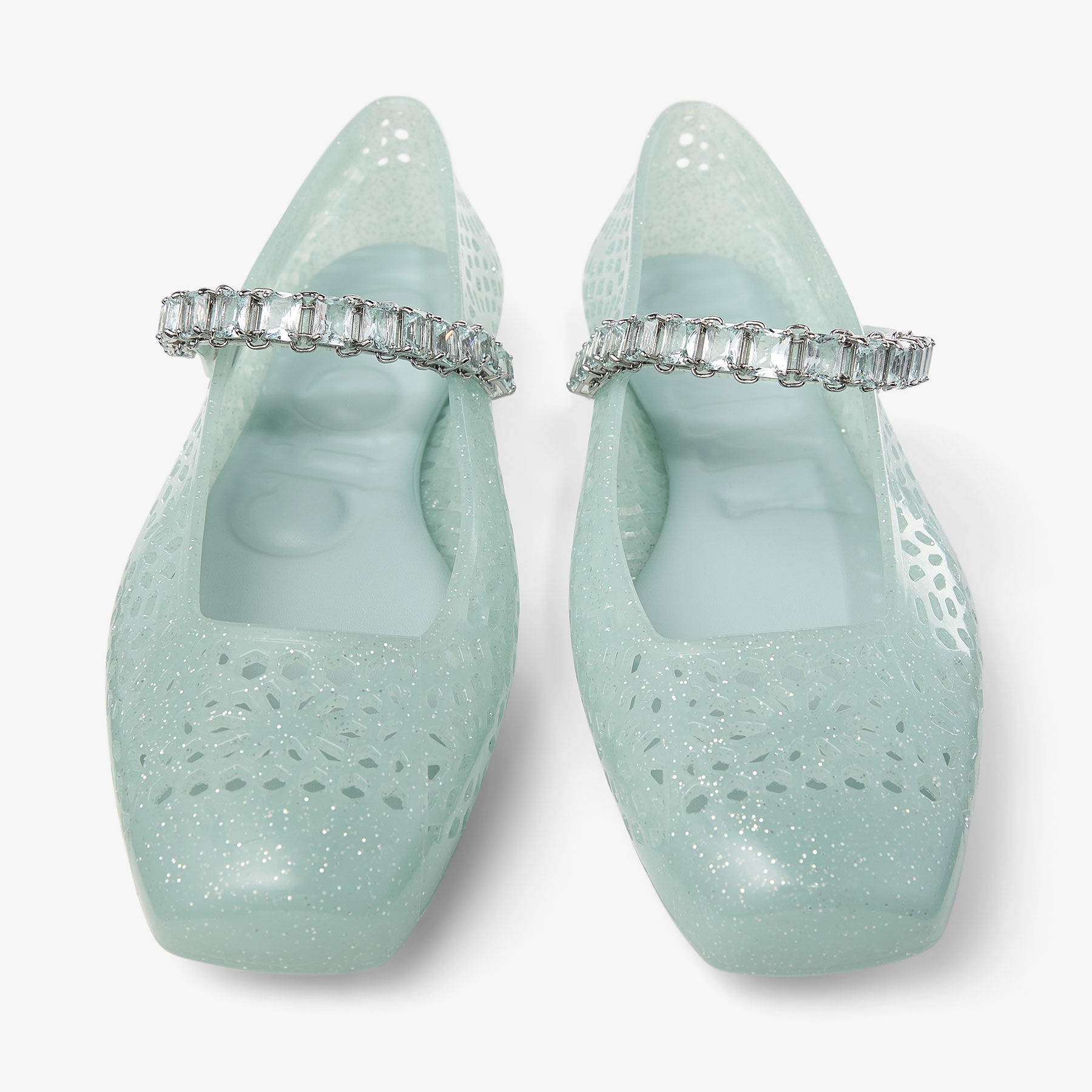 The Jelly
Light Verde Jelly Ballerina Flats with Crystal Embellishment - 5