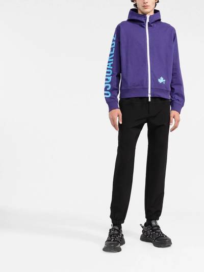 DSQUARED2 sleeve-logo zip-up hoodie outlook