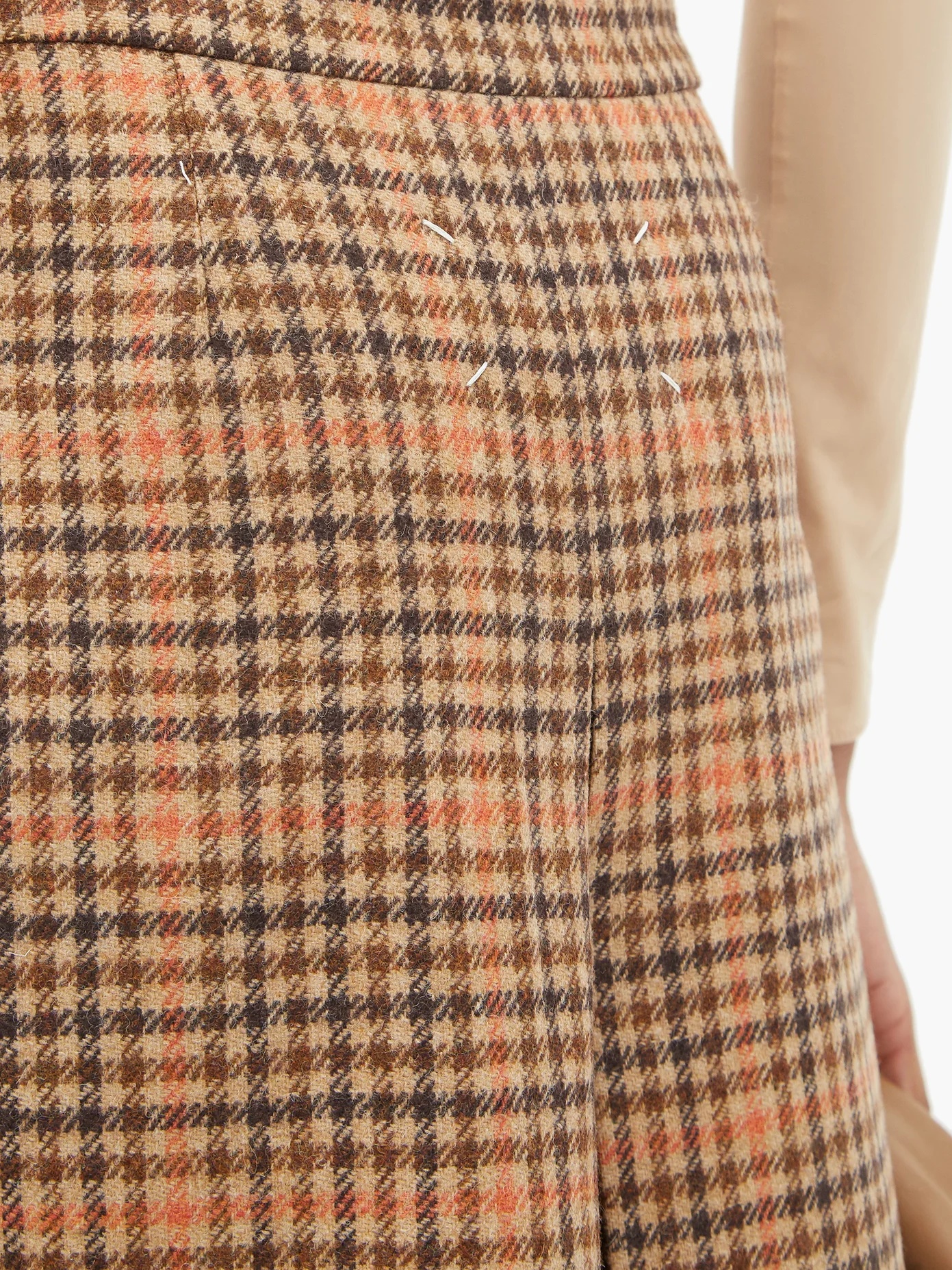 Pleated checked wool culottes - 3