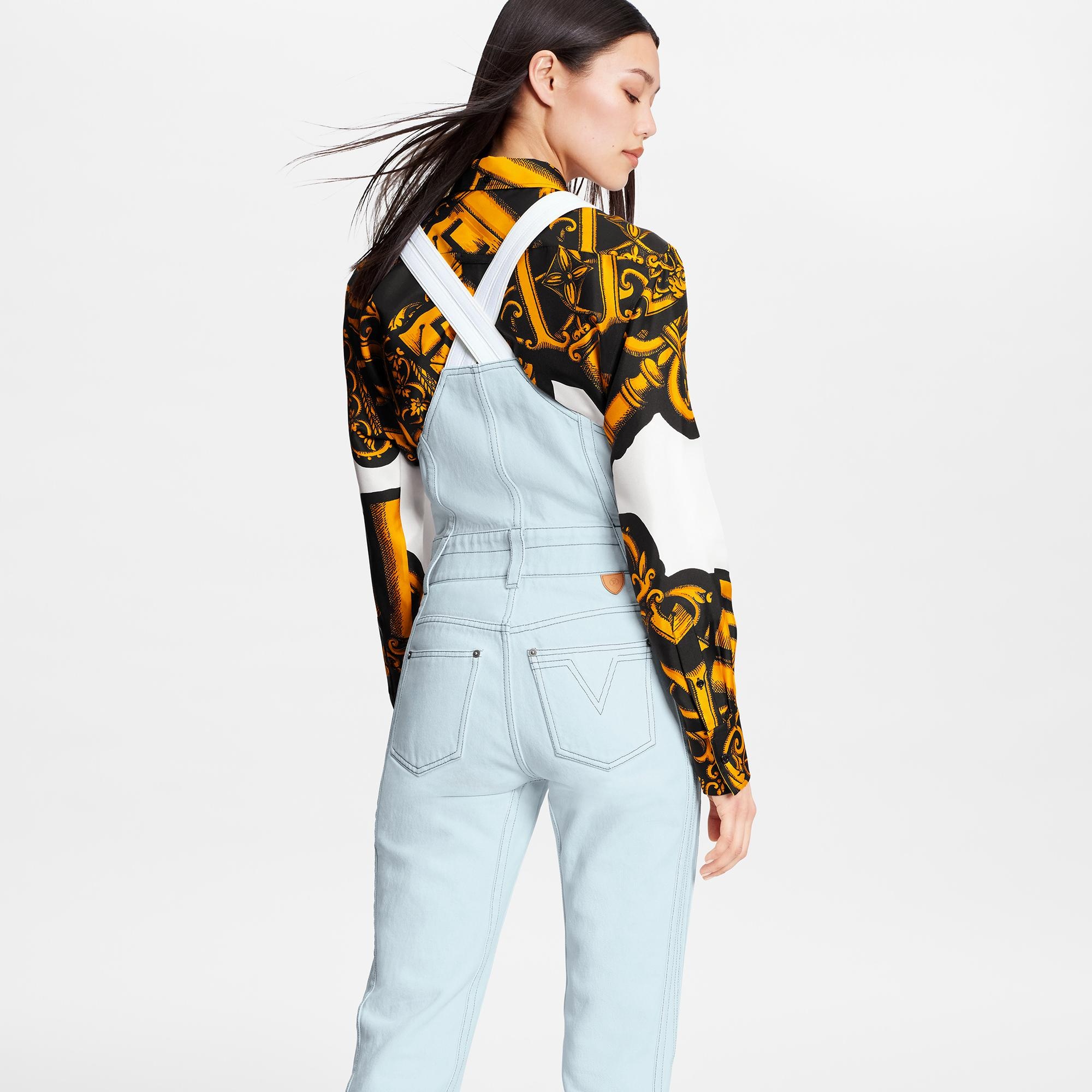 Structured Washed Denim Overalls - 5