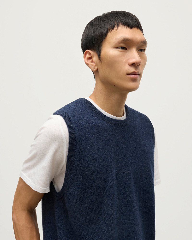 Lennox Navy Cashmere Sleeveless Tank 6