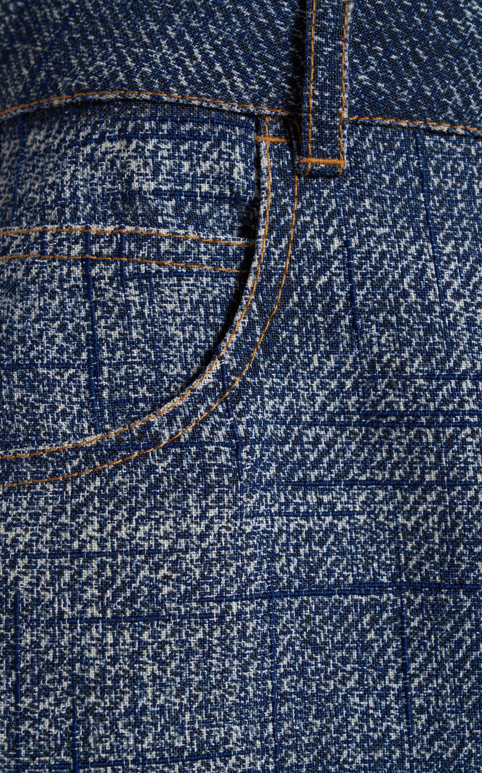 Denim-Print Straight-Leg Trousers blue - 5