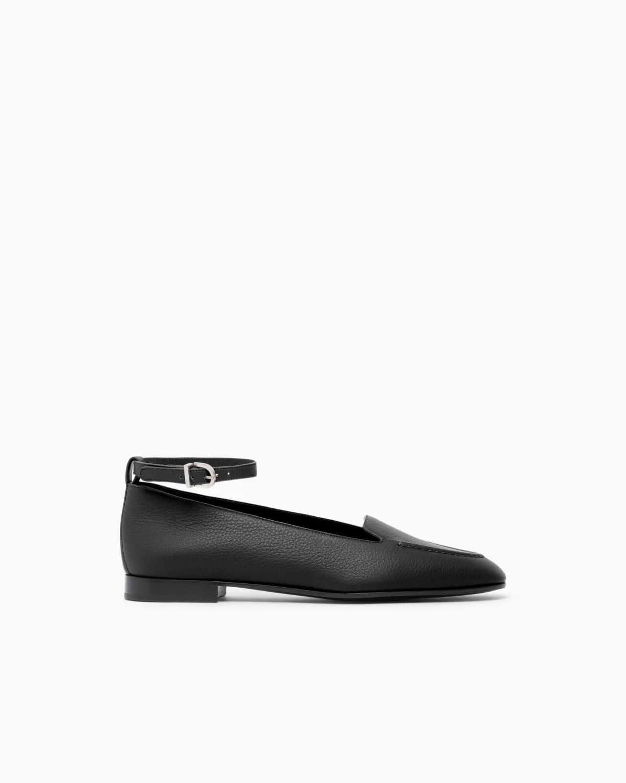 BALLET FLAT IN LEATHER WITH A LEATHER SOLE - 1