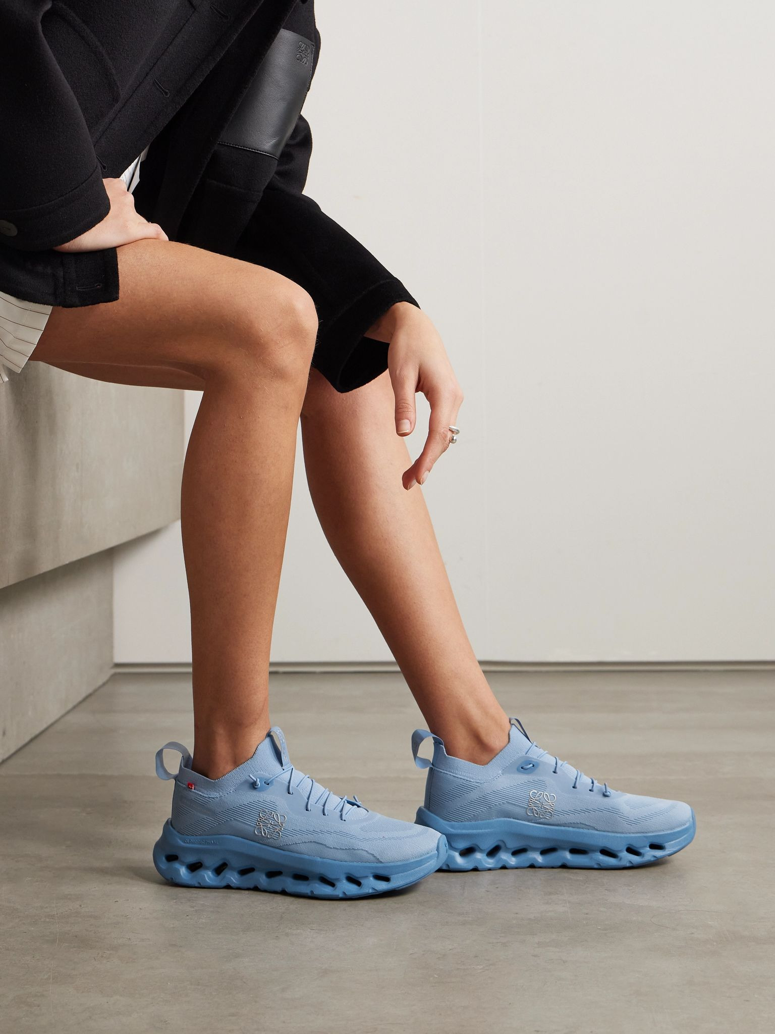 + On Cloudtilt stretch recycled-knit sneakers Light blue - 2