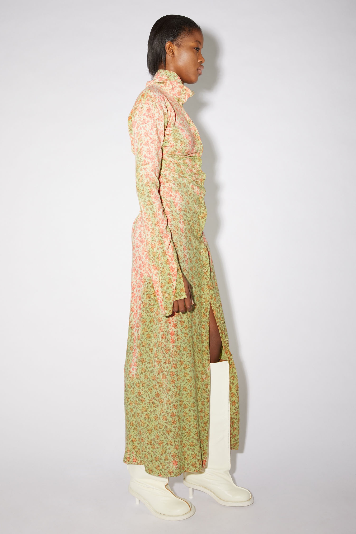 Full length dress - Beige/Red - 4
