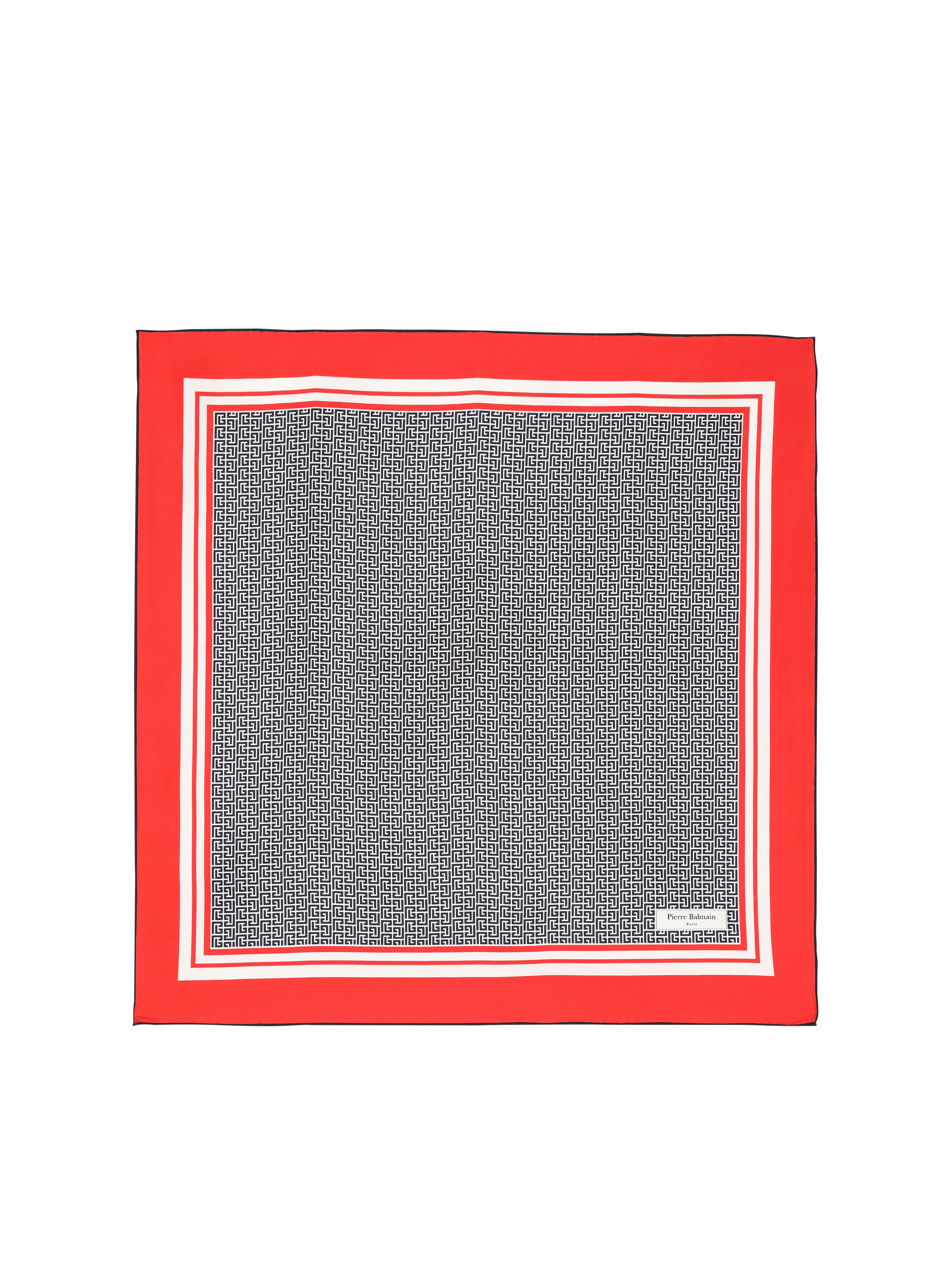 Square silk scarf with monogram print - 1