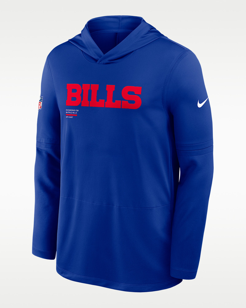 Buffalo Bills Pure Fury Sideline Men's Nike Dri-FIT NFL Long-Sleeve Hooded Top 1