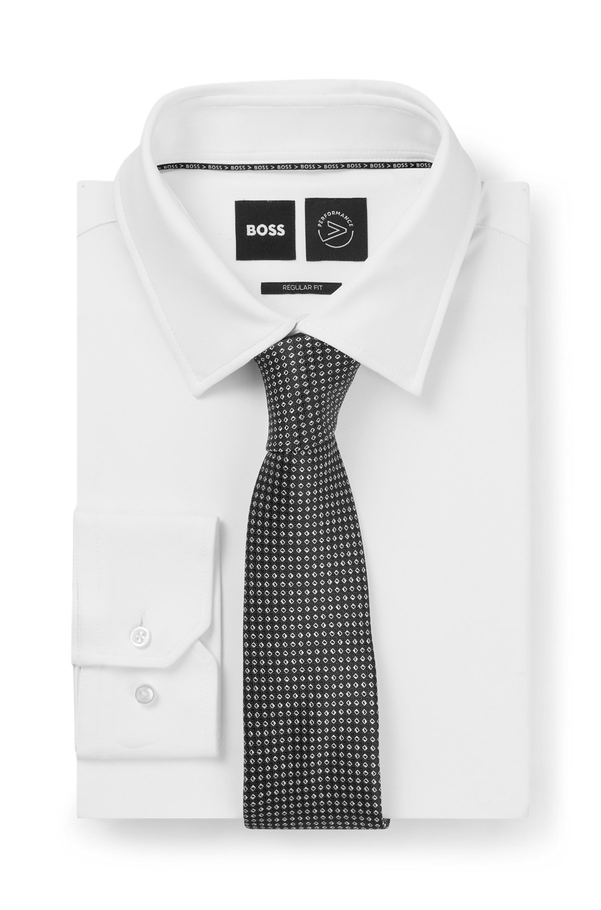SILK-JACQUARD TIE WITH MICRO PATTERN - 3