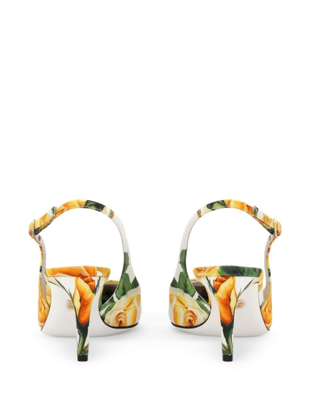 floral-print leather slingback pumps - 3