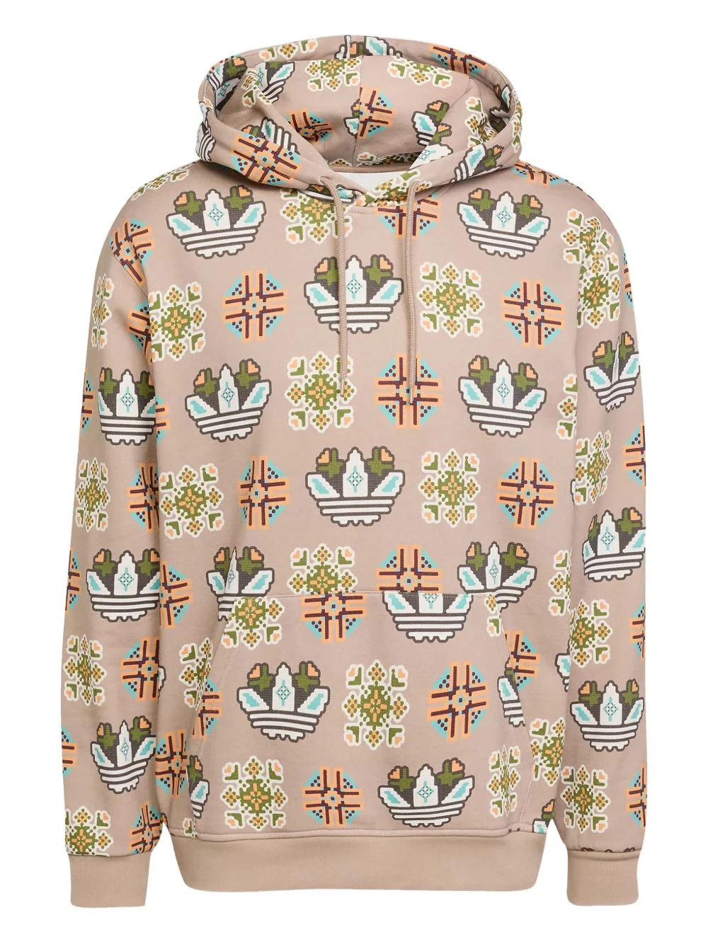 logo-pattern hoodie - 1