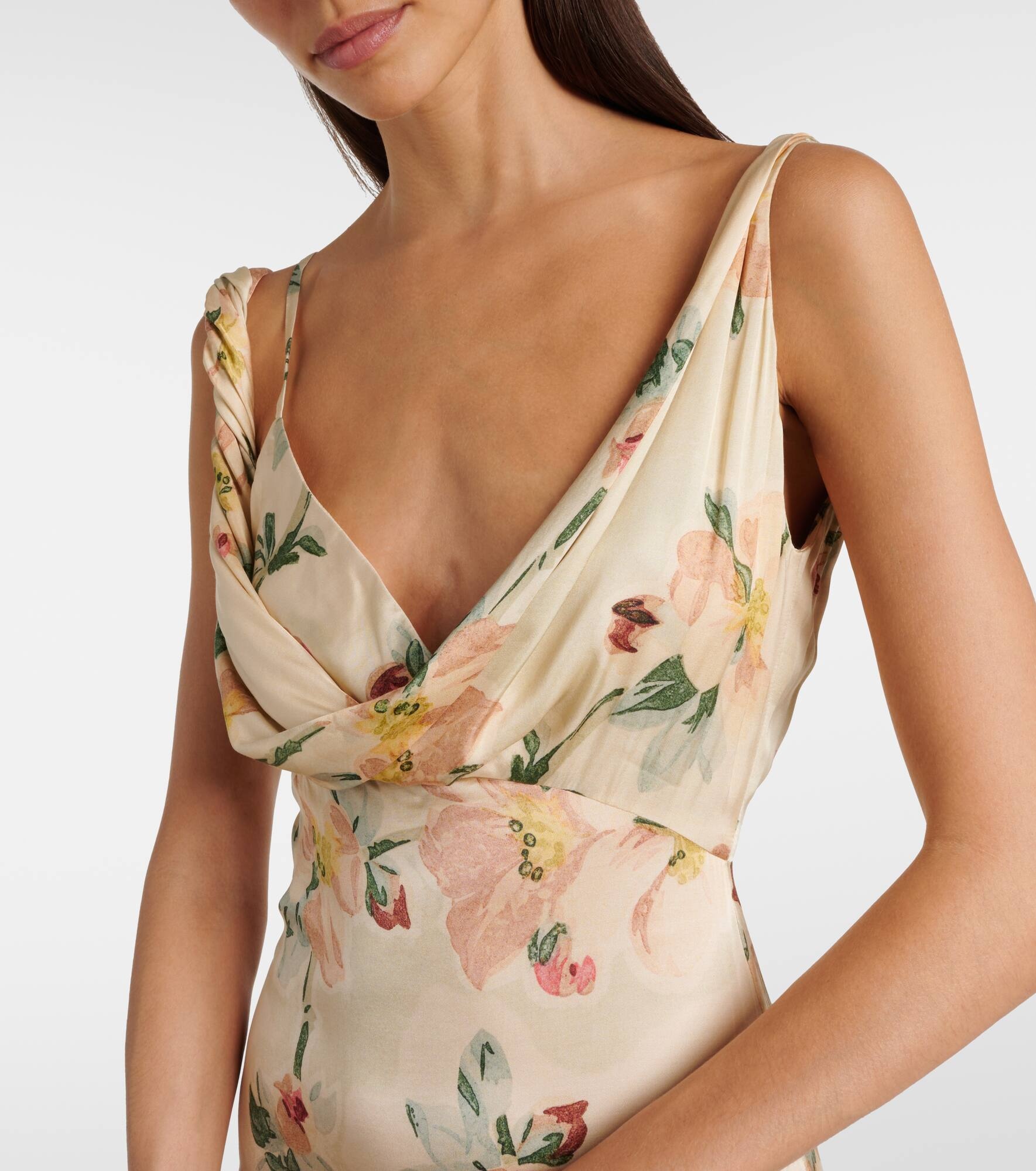 Floral draped maxi dress - 4